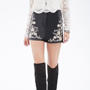 Forever 21 Faux Leather Embossed Shorts